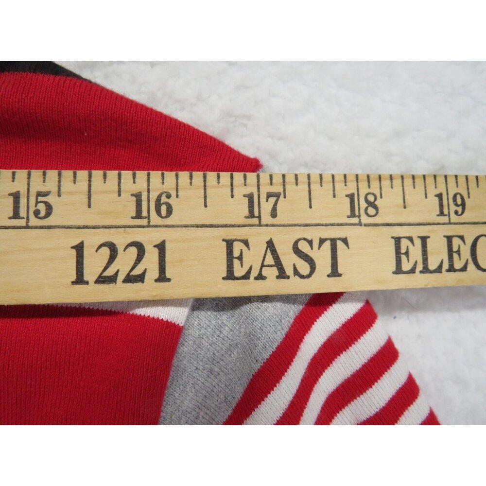 Talbots Shirt Womens XL Red White Striped Long Sleeve Boatneck Nautical Breton - Picture 7 of 9